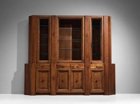 Giuseppe Rivadossi for Officina Rivadossi Library in Walnut storage cabinet,organizer,furniture storage
