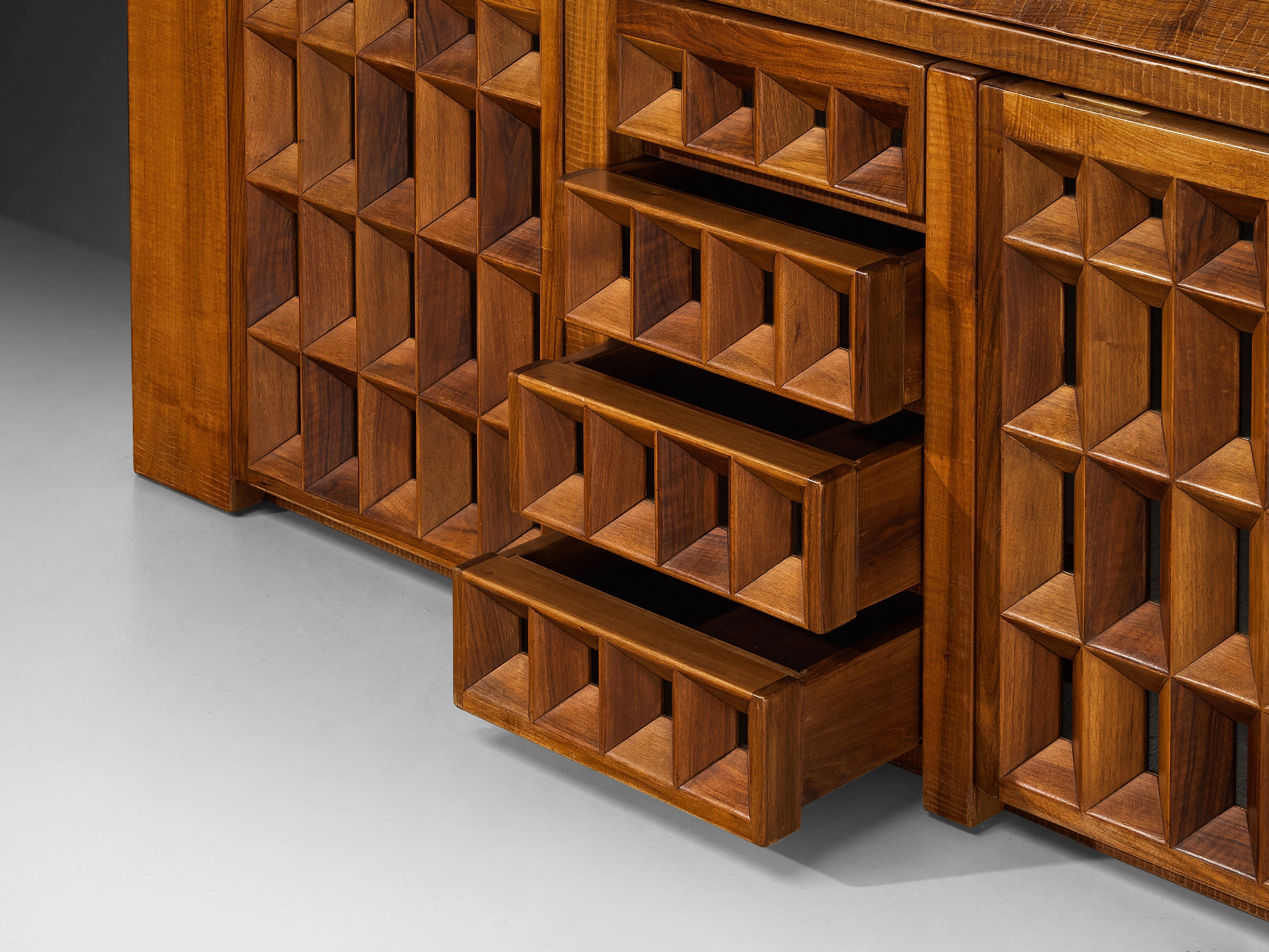 Giuseppe Rivadossi for Officina Rivadossi Monumental Showcase in Walnut