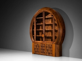 Giuseppe Rivadossi for Officina Rivadossi Monumental Showcase in Walnut storage cabinet,organizer,furniture storage