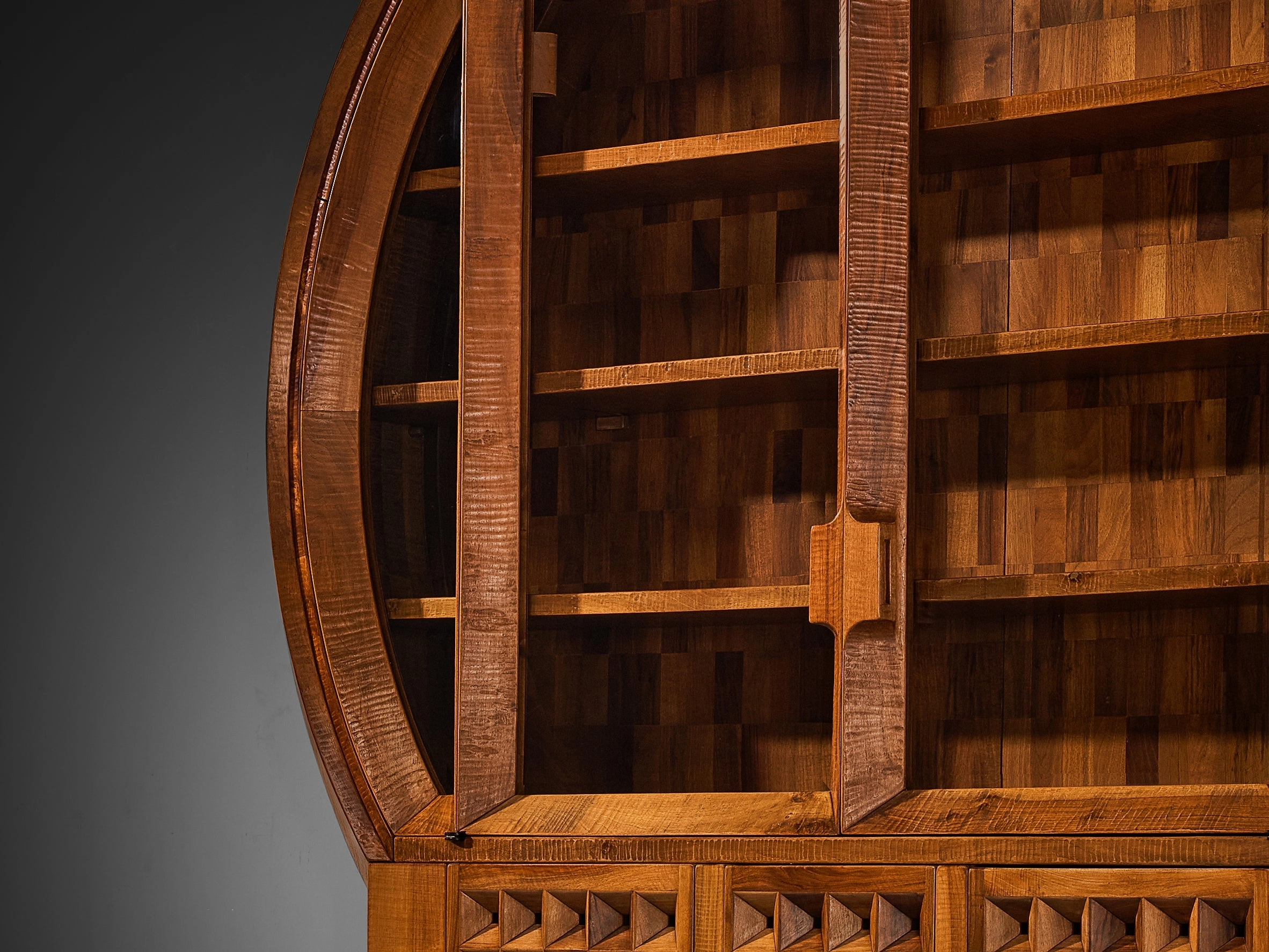 Giuseppe Rivadossi for Officina Rivadossi Monumental Showcase in Walnut