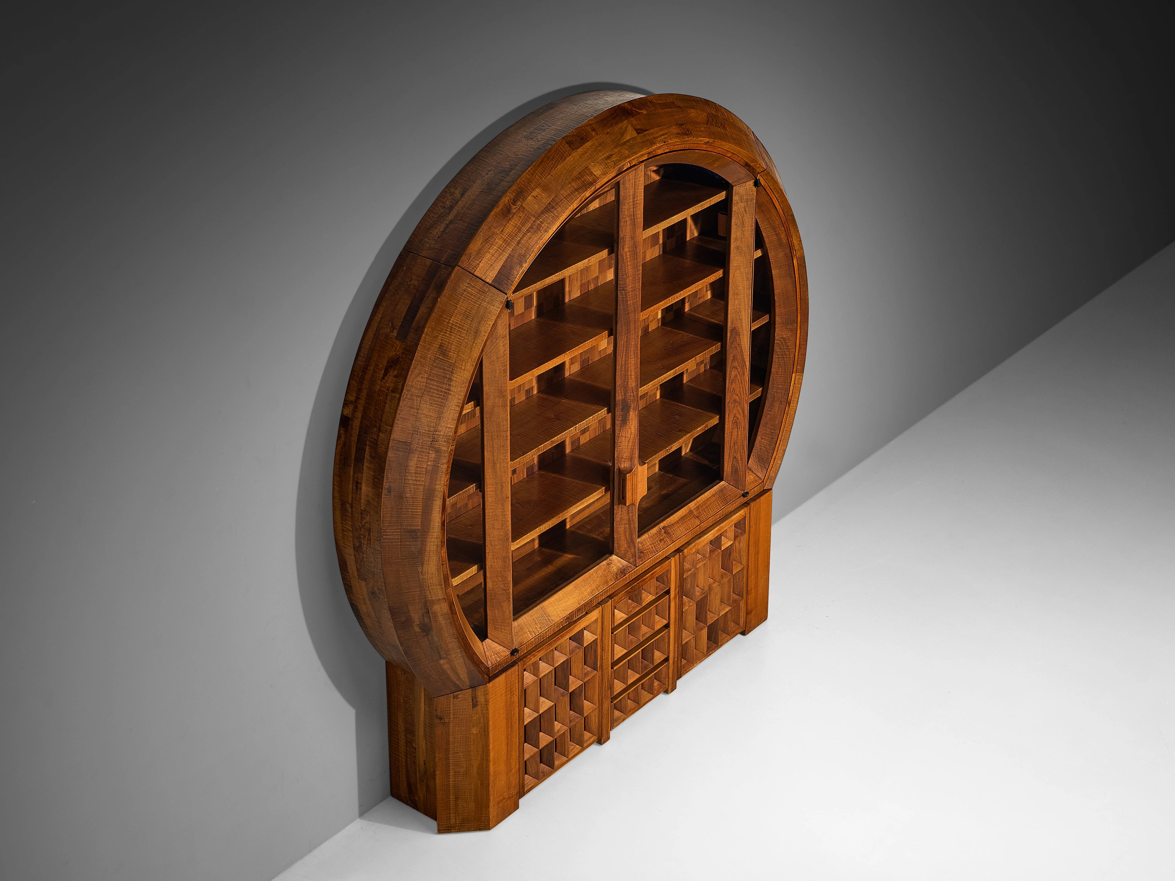 Giuseppe Rivadossi for Officina Rivadossi Monumental Showcase in Walnut