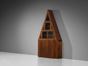 Giuseppe Rivadossi Pyramid Shaped Cabinet in Chestnut 8.2 feet storage cabinet,organizer,furniture storage