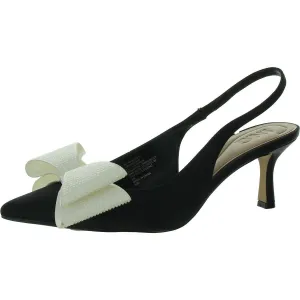 Giverny Womens Satin Pointed Toe Slingback Heels