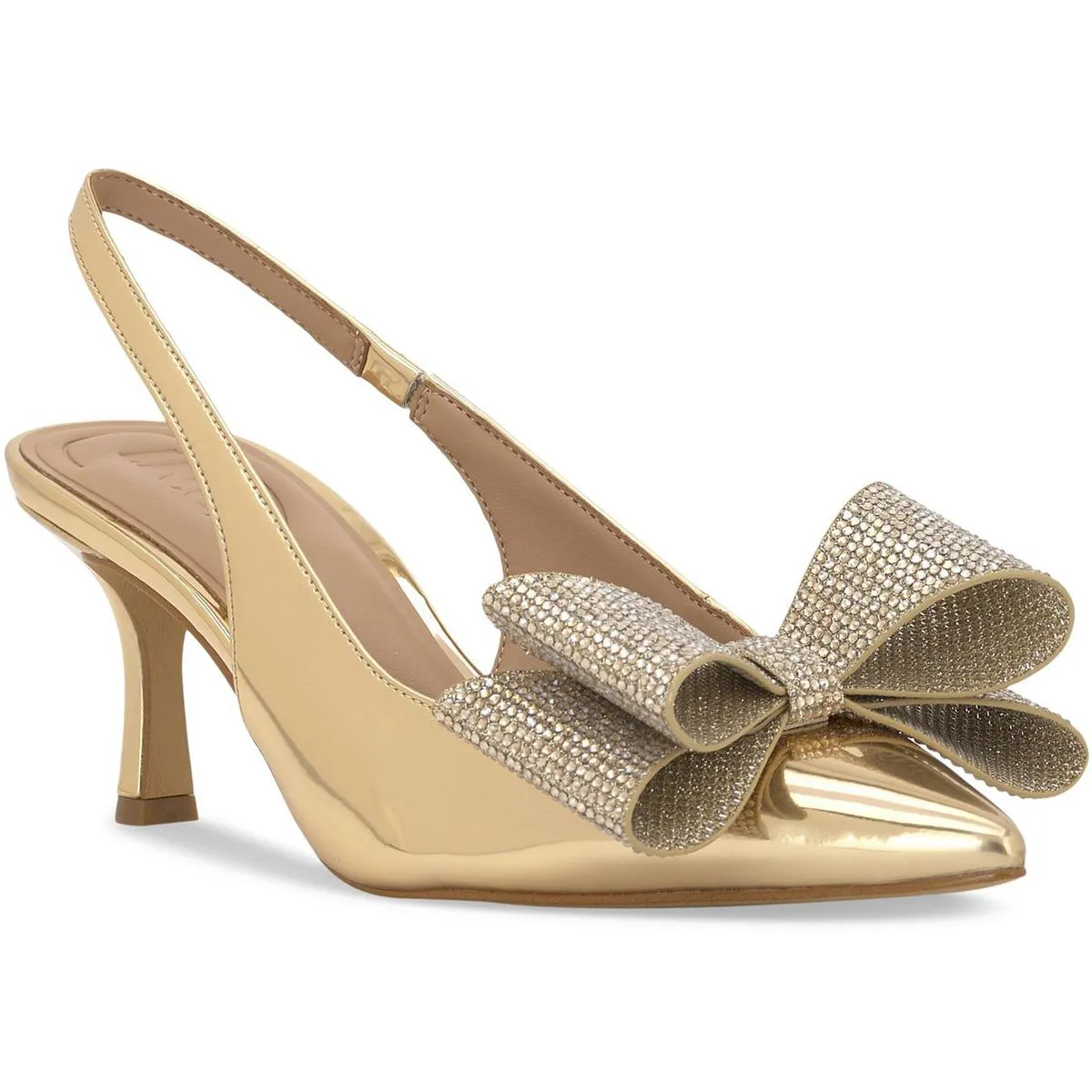 Giverny Womens Satin Pointed Toe Slingback Heels