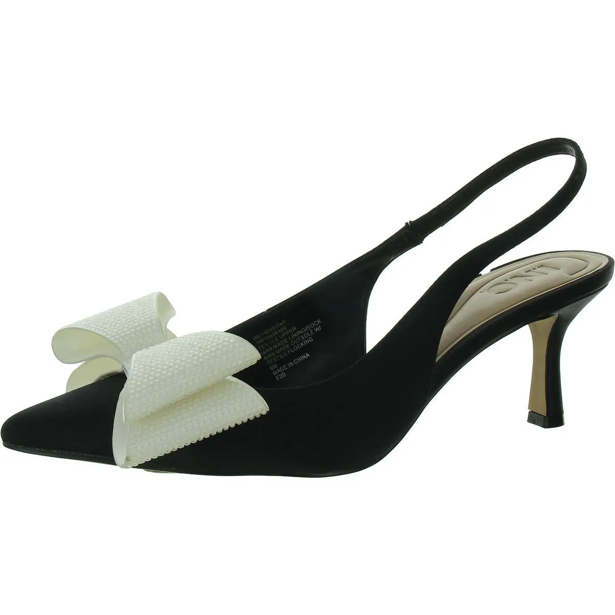 Giverny Womens Satin Pointed Toe Slingback Heels