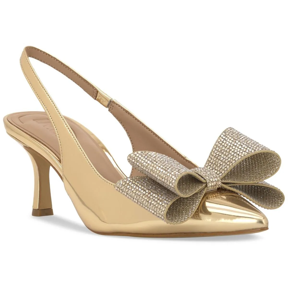 Giverny Womens Satin Pointed Toe Slingback Heels