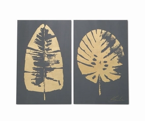 Gold Foliage Graphic Wall Art wall art,canvas print,home wall decor