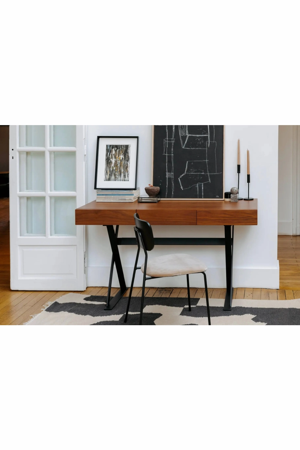 Grained Wood 3-Drawer Desk | NV Gallery Tuxedo