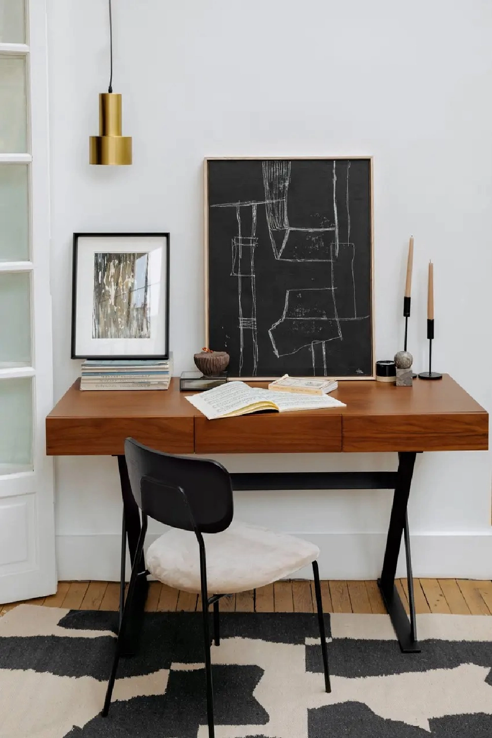 Grained Wood 3-Drawer Desk | NV Gallery Tuxedo
