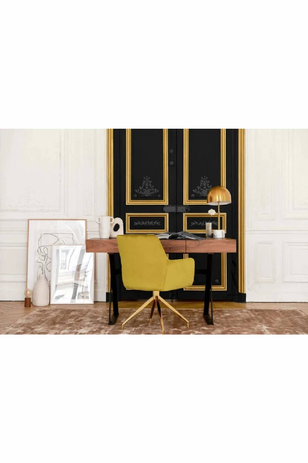 Grained Wood 3-Drawer Desk | NV Gallery Tuxedo