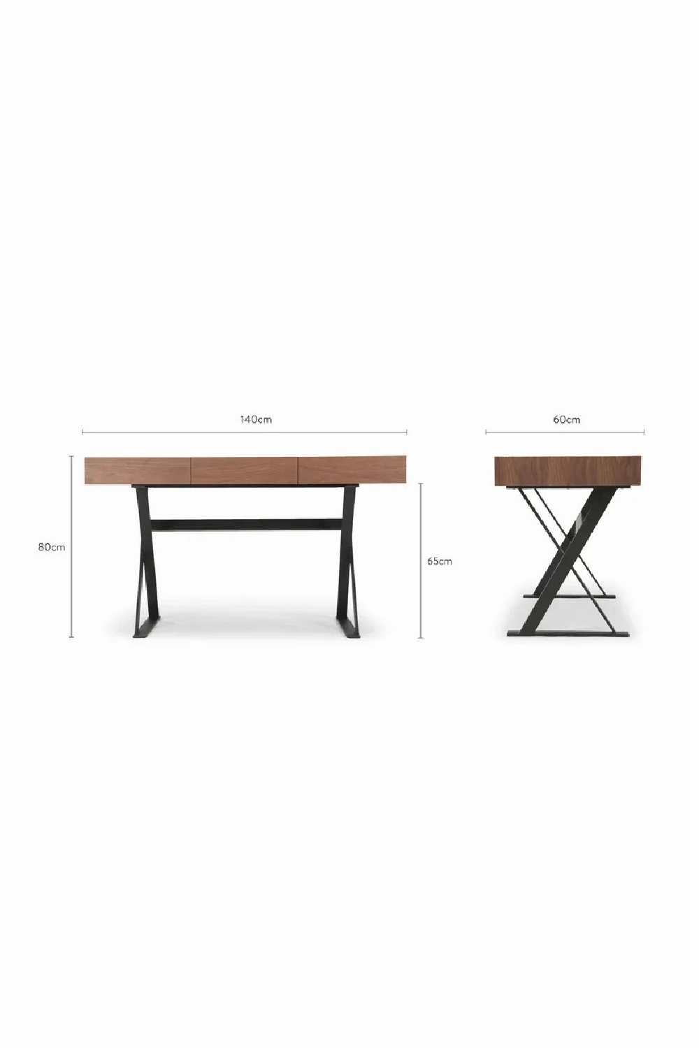 Grained Wood 3-Drawer Desk | NV Gallery Tuxedo