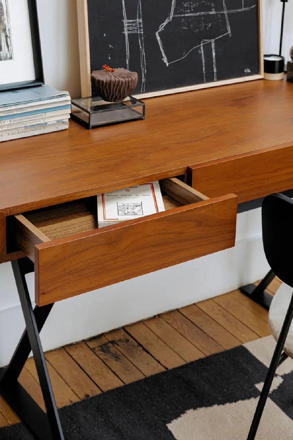 Grained Wood 3-Drawer Desk | NV Gallery Tuxedo