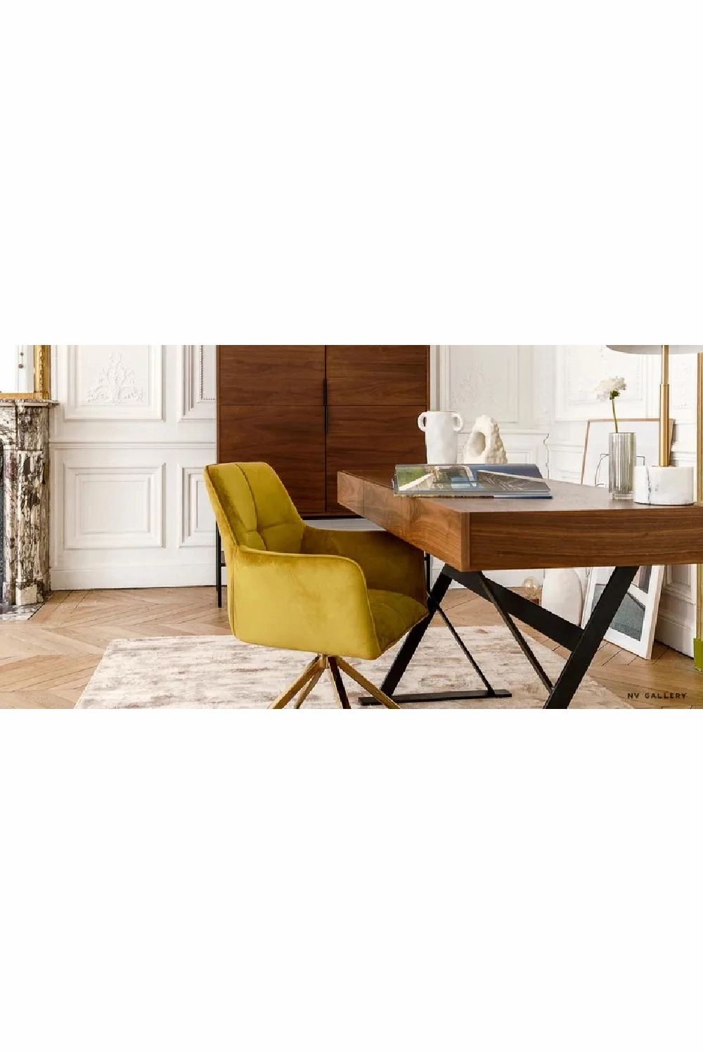 Grained Wood 3-Drawer Desk | NV Gallery Tuxedo
