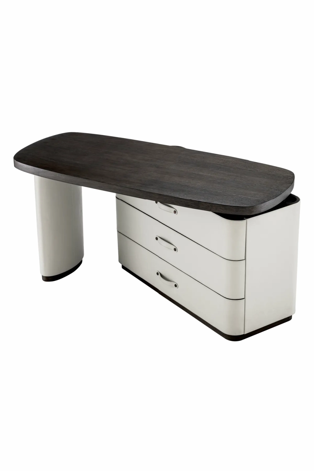 Gray Leather Rotating Desk | Eichholtz Numana