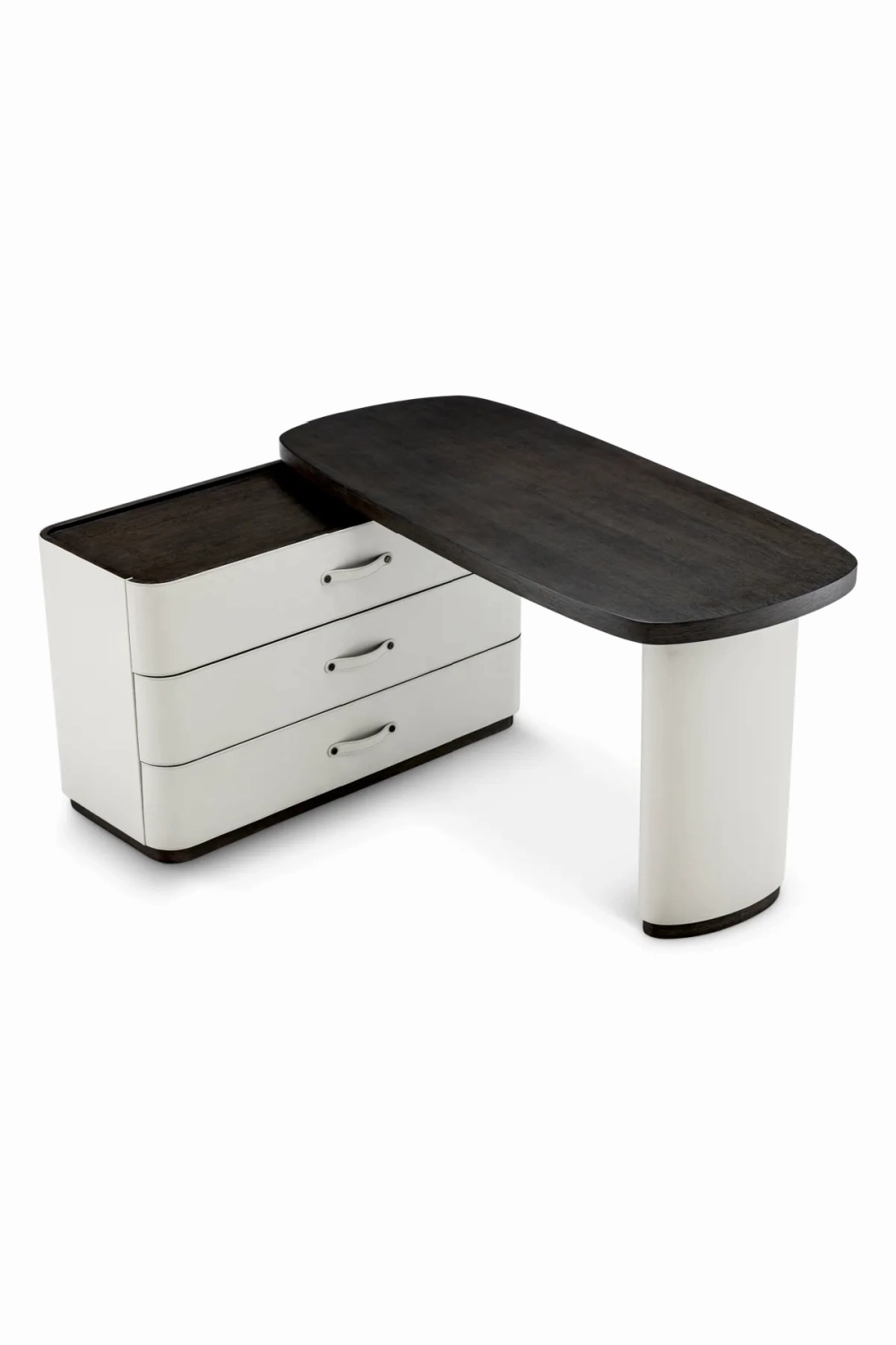 Gray Leather Rotating Desk | Eichholtz Numana