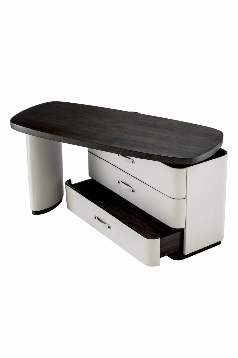 Gray Leather Rotating Desk | Eichholtz Numana