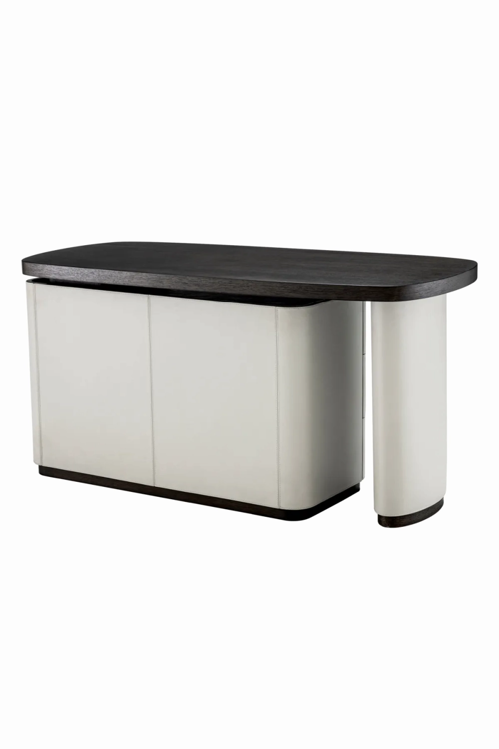 Gray Leather Rotating Desk | Eichholtz Numana