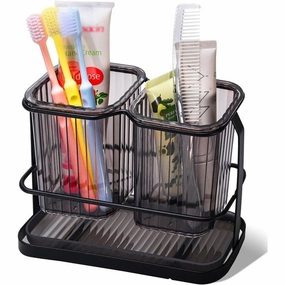Green Toothbrush Holders for Bathrooms, 2 Cups Toothbrush Holders toothbrush holder,bathroom cup,bathroom organizer