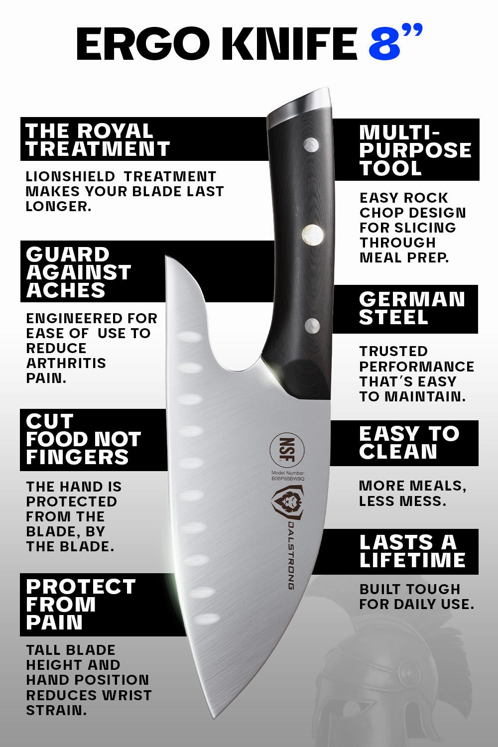 Guardian Chef's Knife 8" - Ergonomic | Gladiator Series | NSF Certified | Dalstrong 