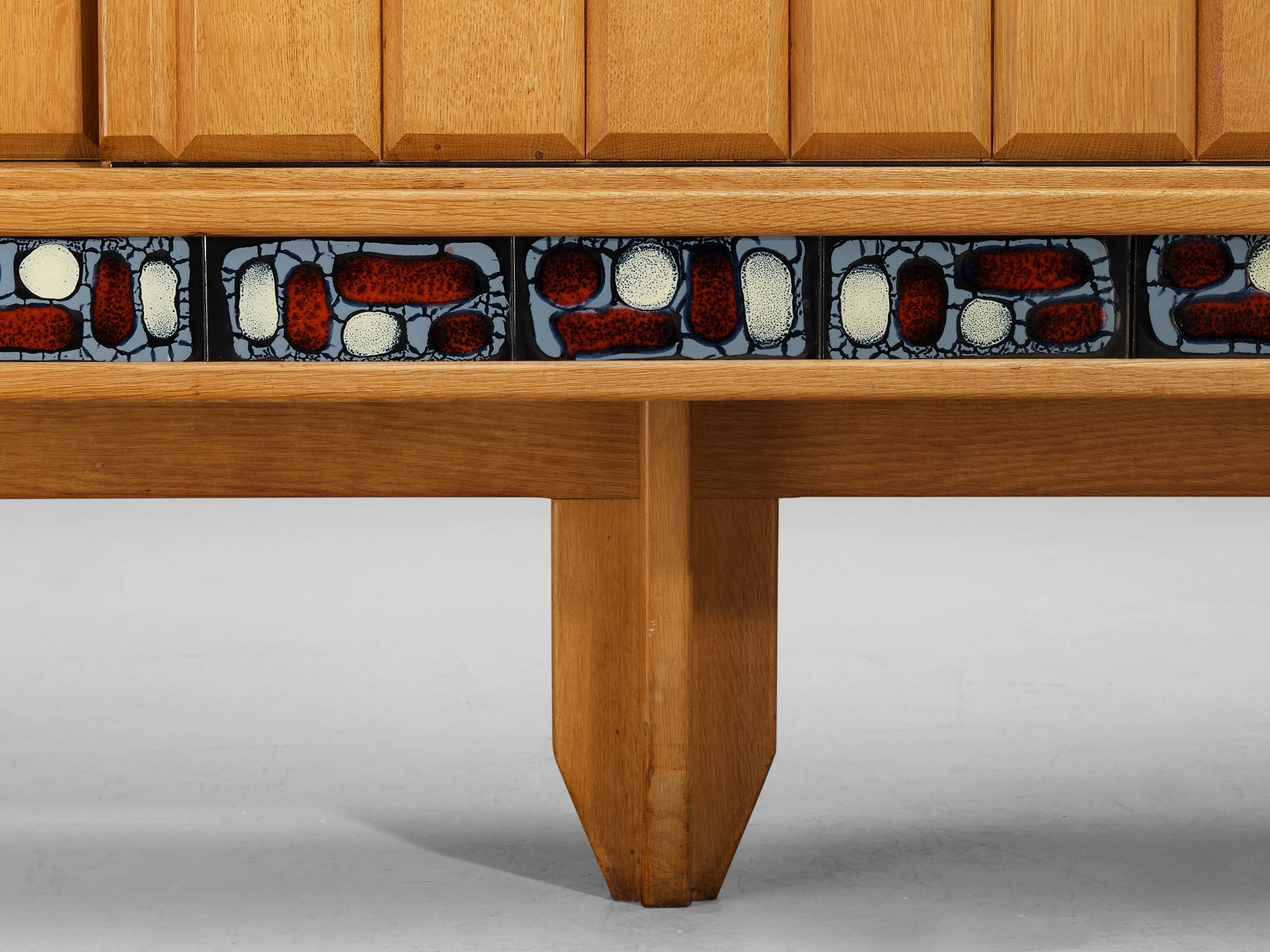 Guillerme & Chambron 'Simon' Sideboard in Solid Oak and Ceramic