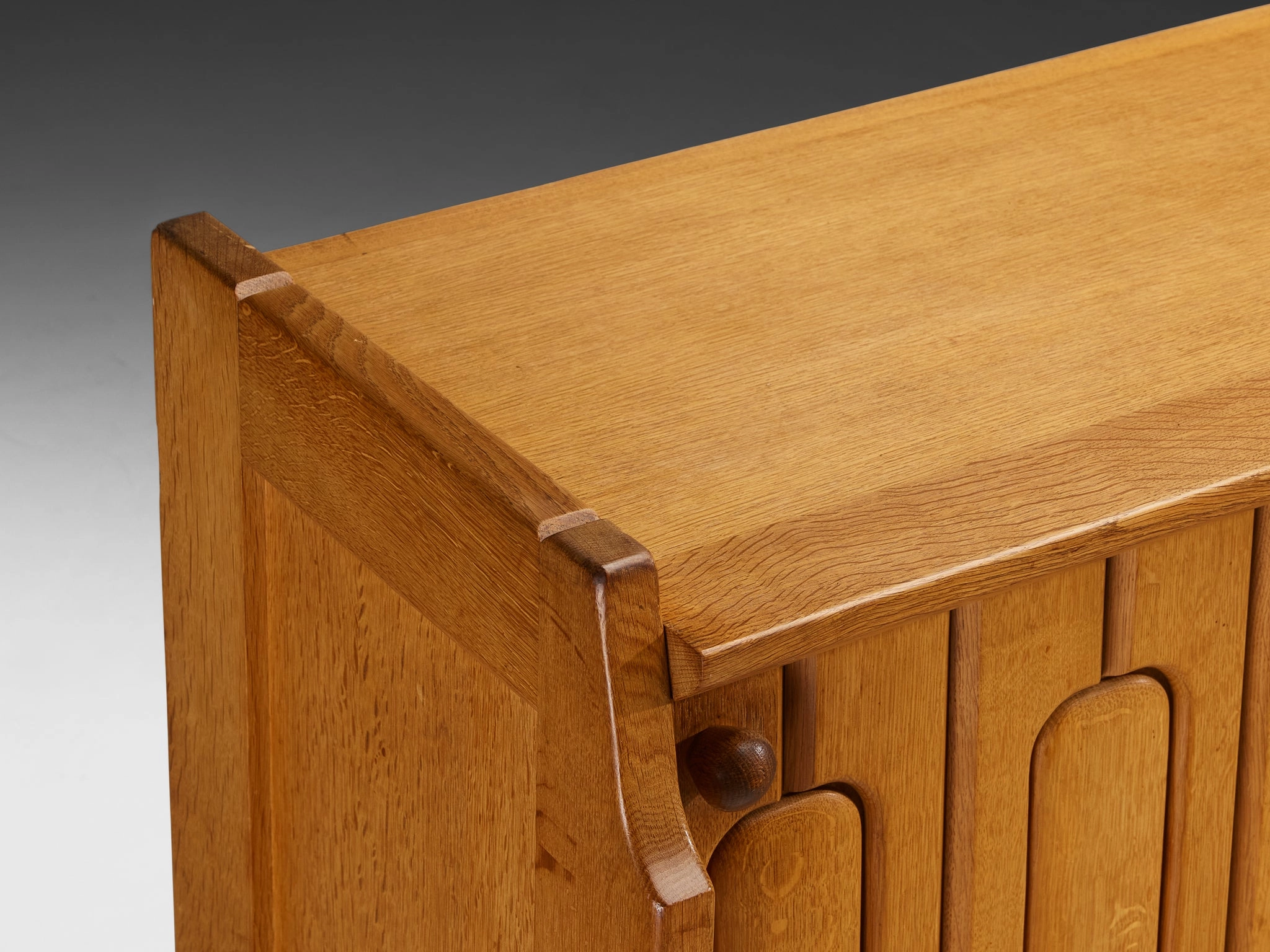 Guillerme & Chambron 'Simon' Sideboard in Solid Oak and Ceramic
