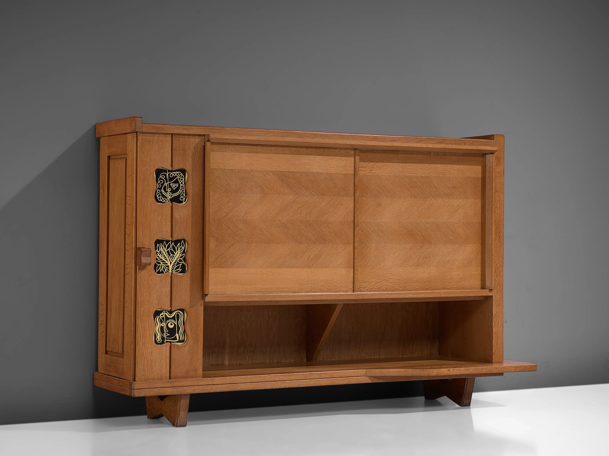 Guillerme & Chambron Buffet in Oak with Ceramic Details