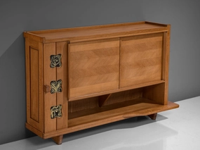 Guillerme & Chambron Buffet in Oak with Ceramic Details storage cabinet,organizer,furniture storage