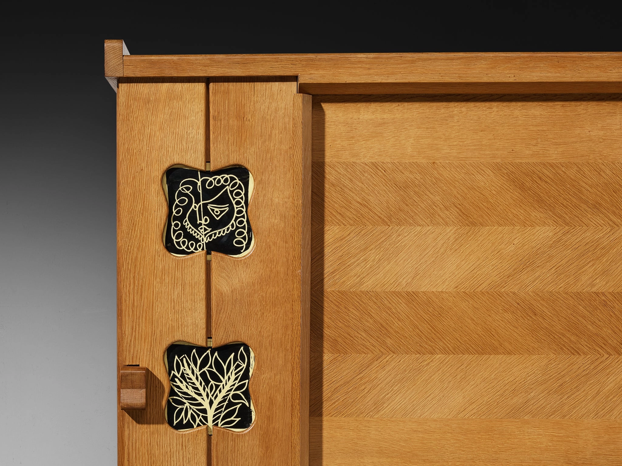 Guillerme & Chambron Buffet in Oak with Ceramic Details