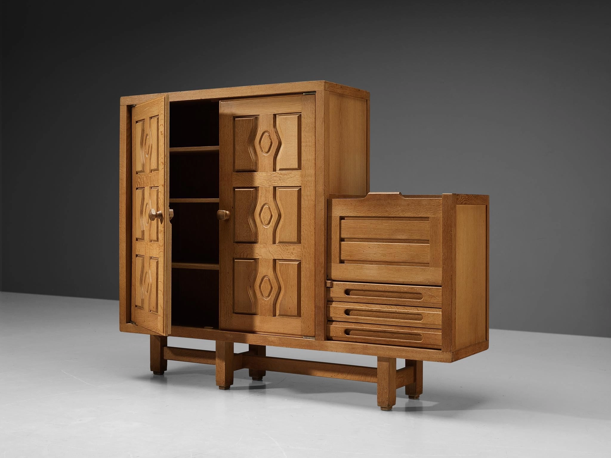 Guillerme & Chambron Cabinet 'Thierry' in Oak and Ceramic