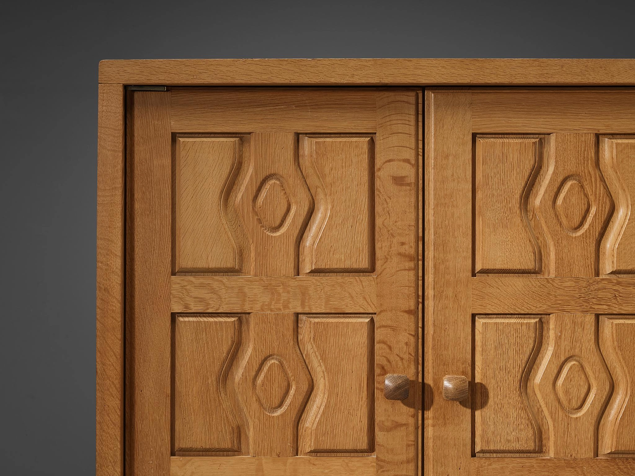 Guillerme & Chambron Cabinet 'Thierry' in Oak and Ceramic