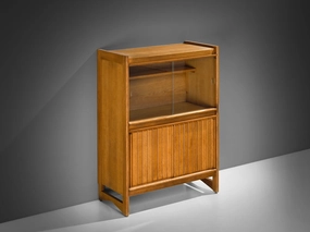 Guillerme & Chambron Cabinet in Solid Oak and Glass storage cabinet,organizer,furniture storage