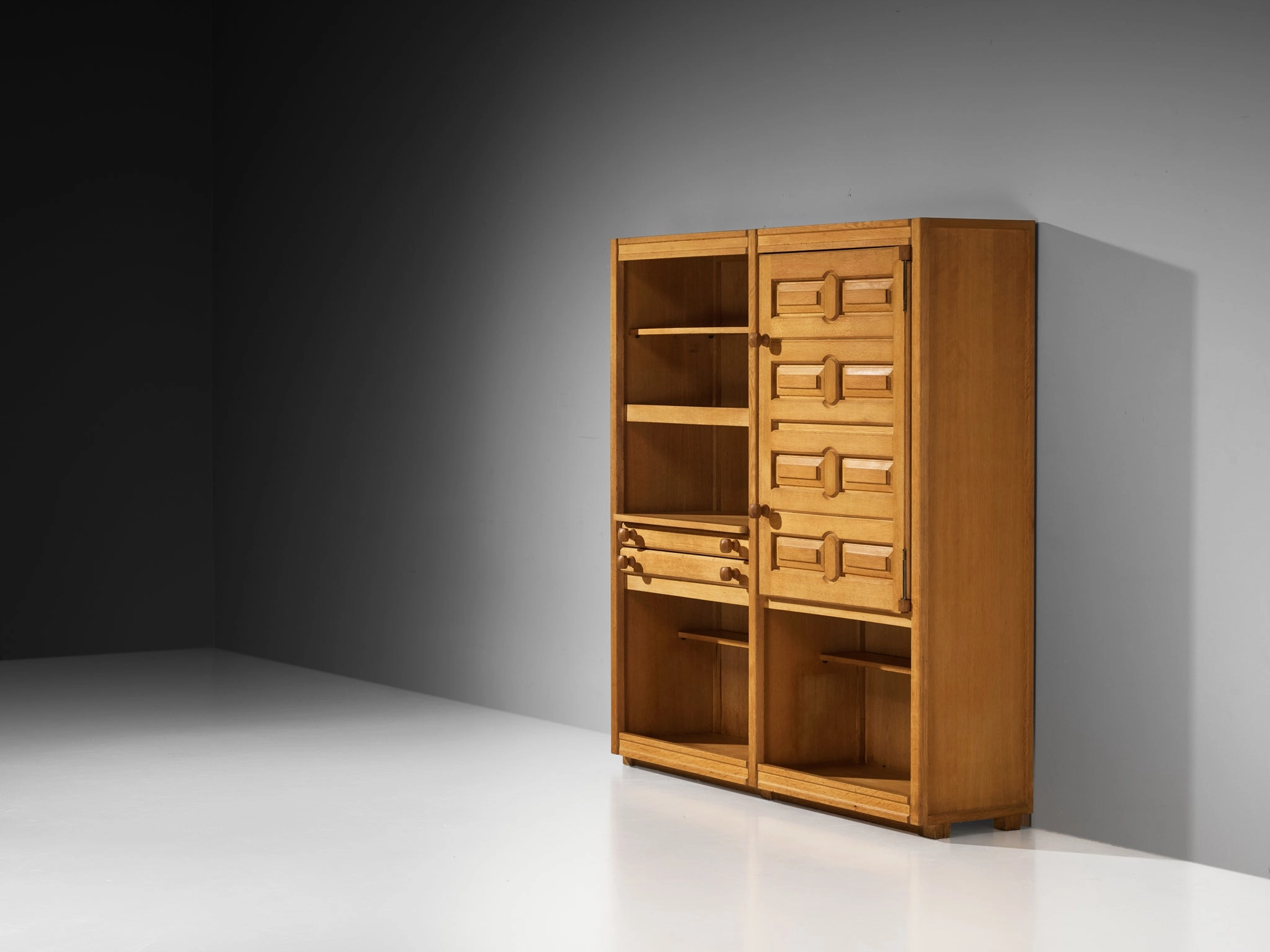 Guillerme & Chambron Cabinet or Cupboard in Solid Oak