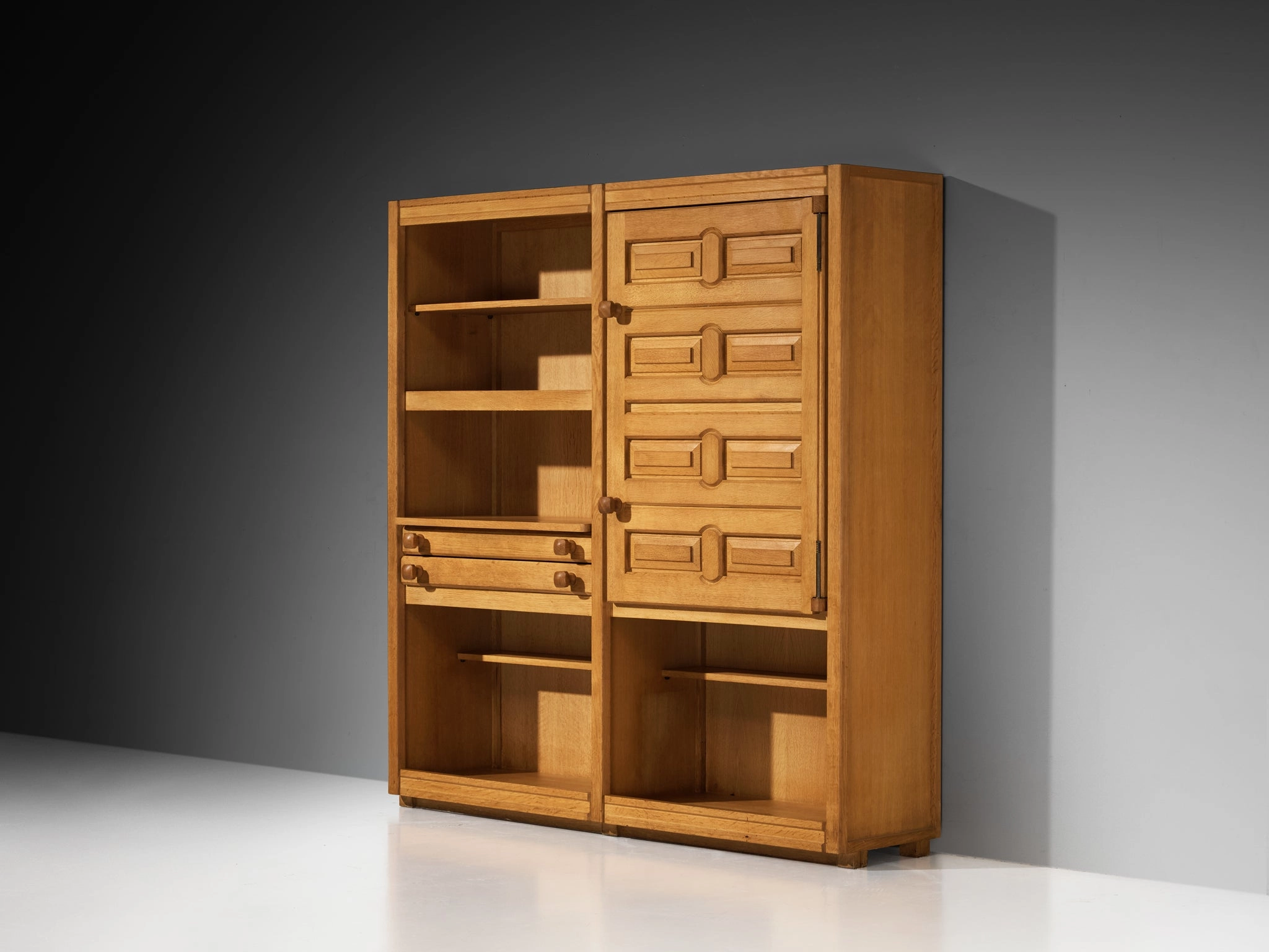 Guillerme & Chambron Cabinet or Cupboard in Solid Oak storage cabinet,organizer,furniture storage
