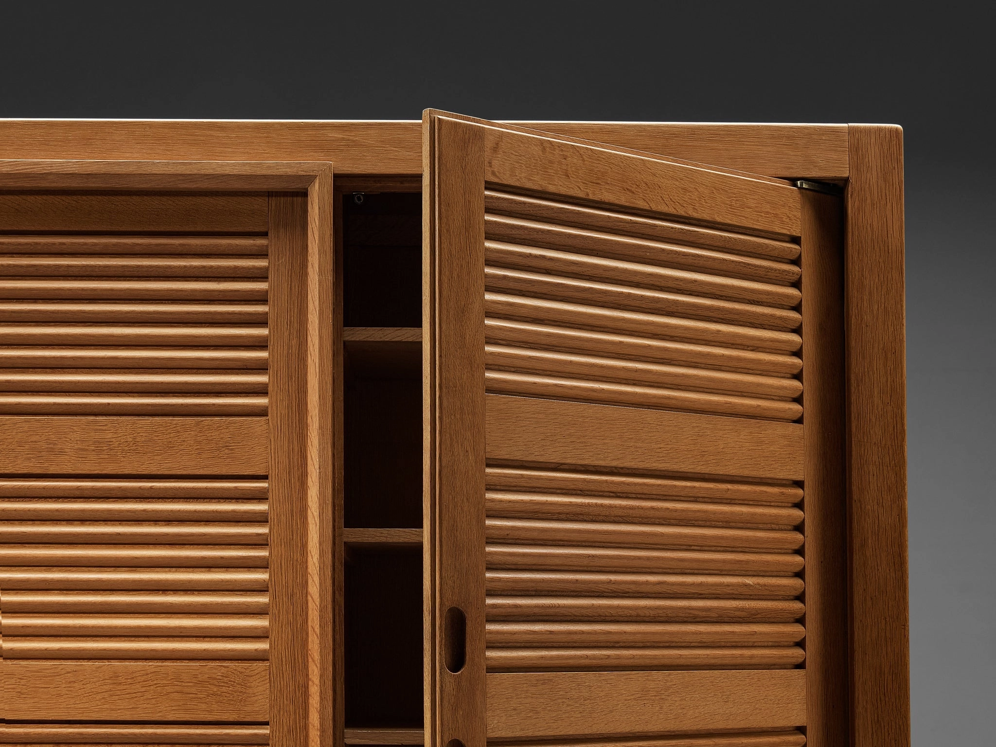 Guillerme & Chambron Highboard in Oak with Carved Doors