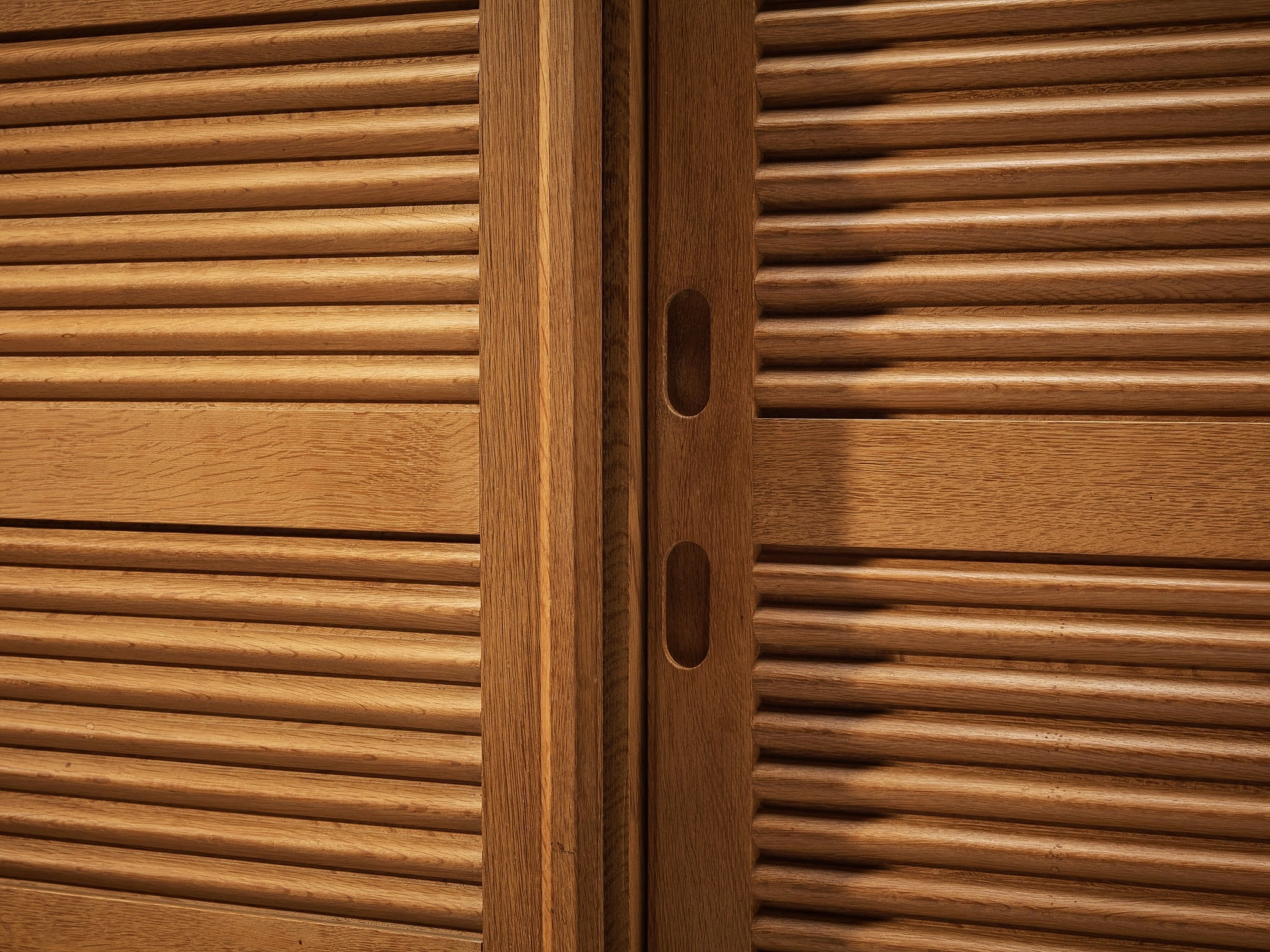 Guillerme & Chambron Highboard in Oak with Carved Doors