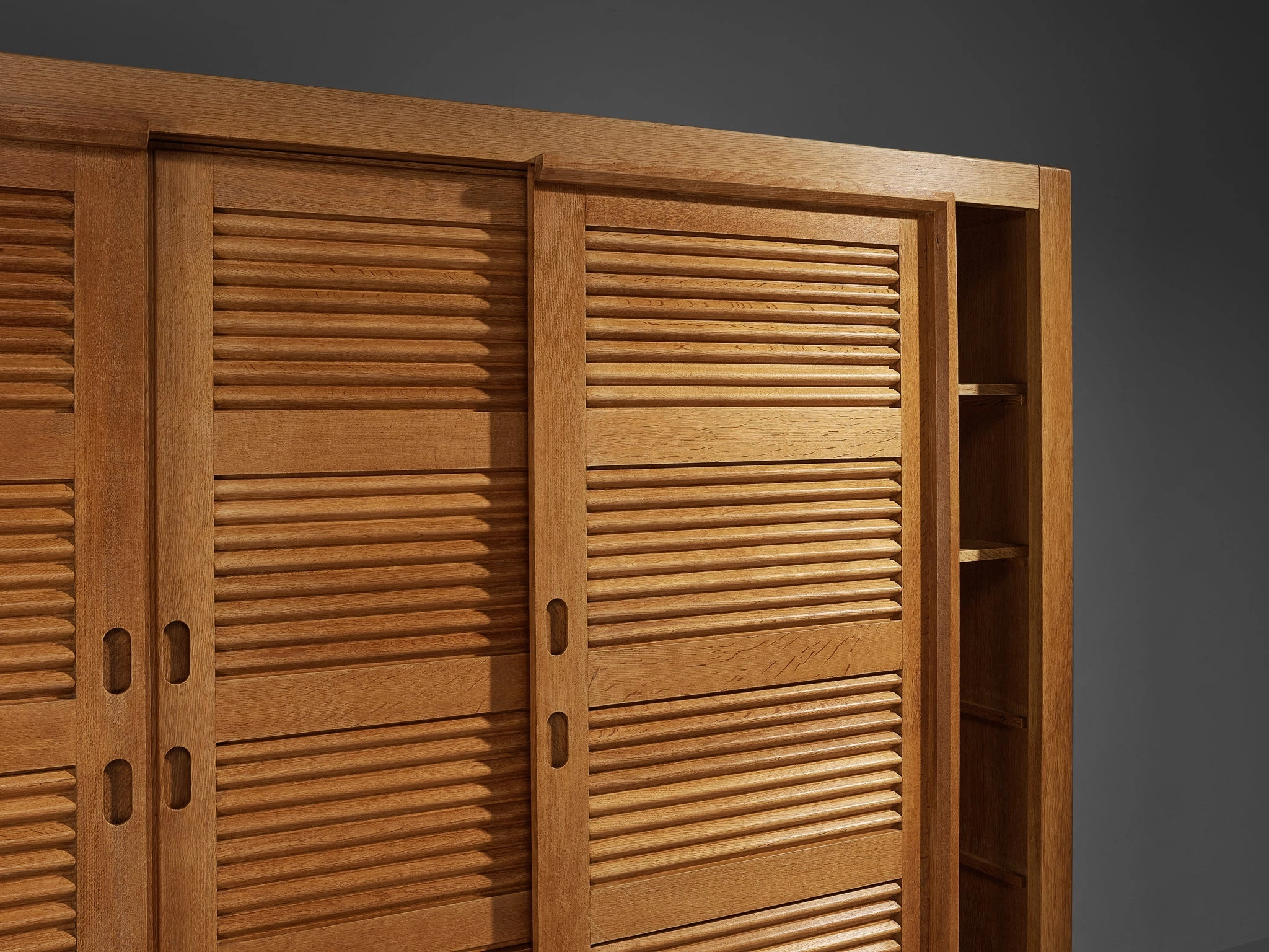Guillerme & Chambron Highboard in Oak with Carved Doors