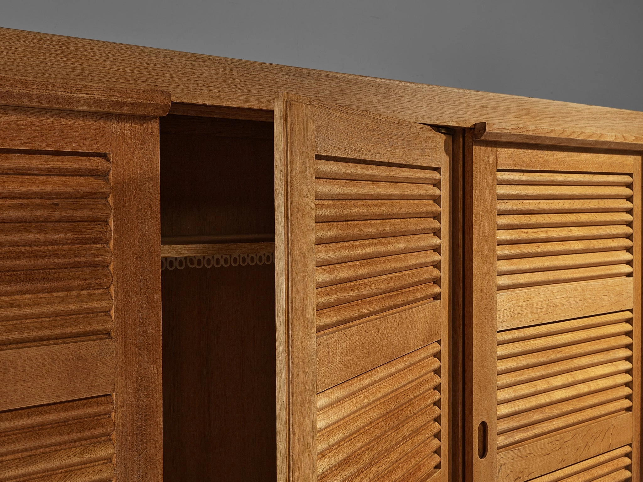 Guillerme & Chambron Highboard in Oak with Carved Doors