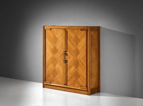 Guillerme & Chambron Highboard in Oak with Ceramic Handles storage cabinet,organizer,furniture storage