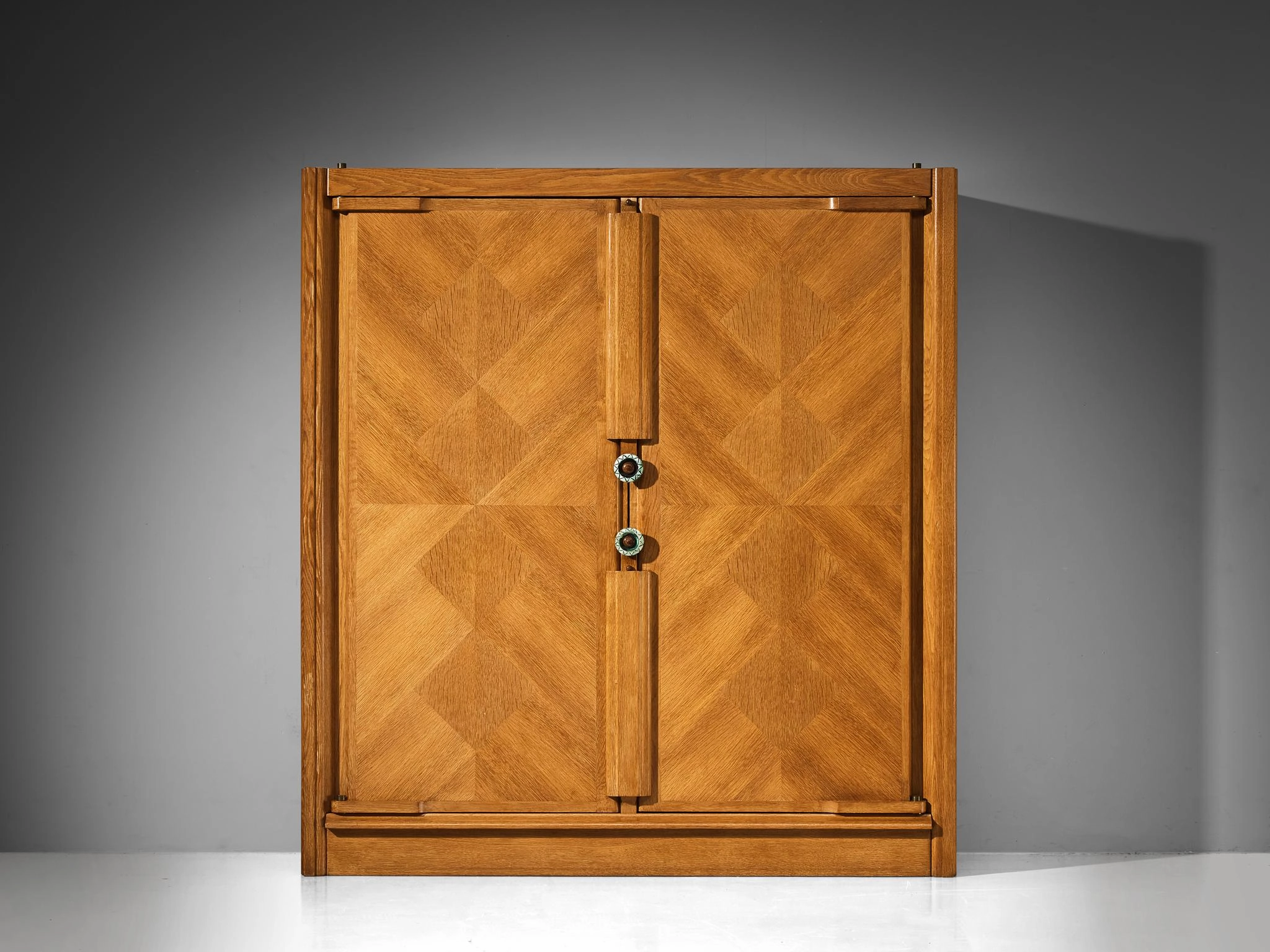 Guillerme & Chambron Highboard in Oak with Ceramic Handles
