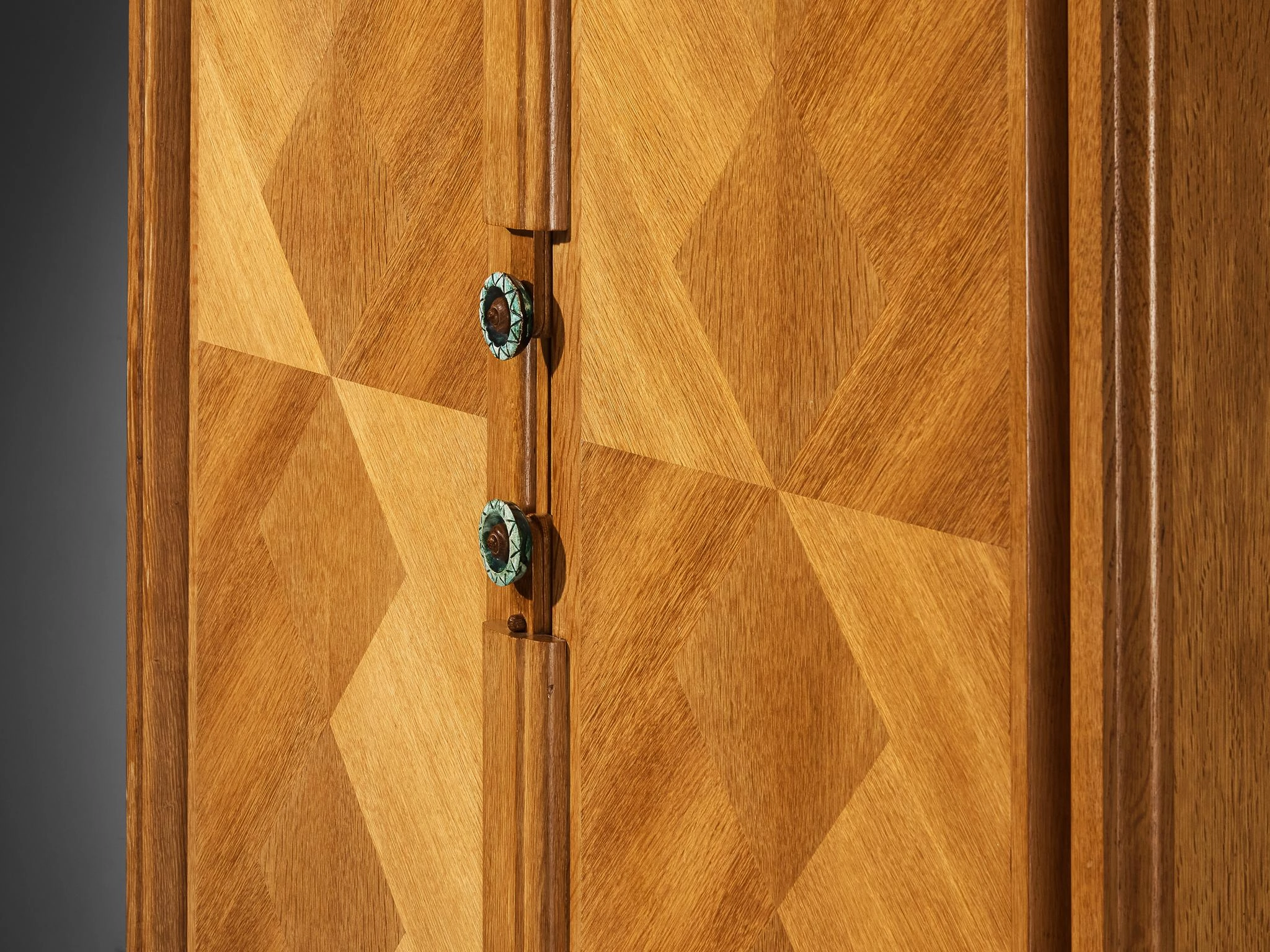 Guillerme & Chambron Highboard in Oak with Ceramic Handles