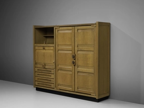 Guillerme & Chambron Highboard in Stained Oak storage cabinet,organizer,furniture storage