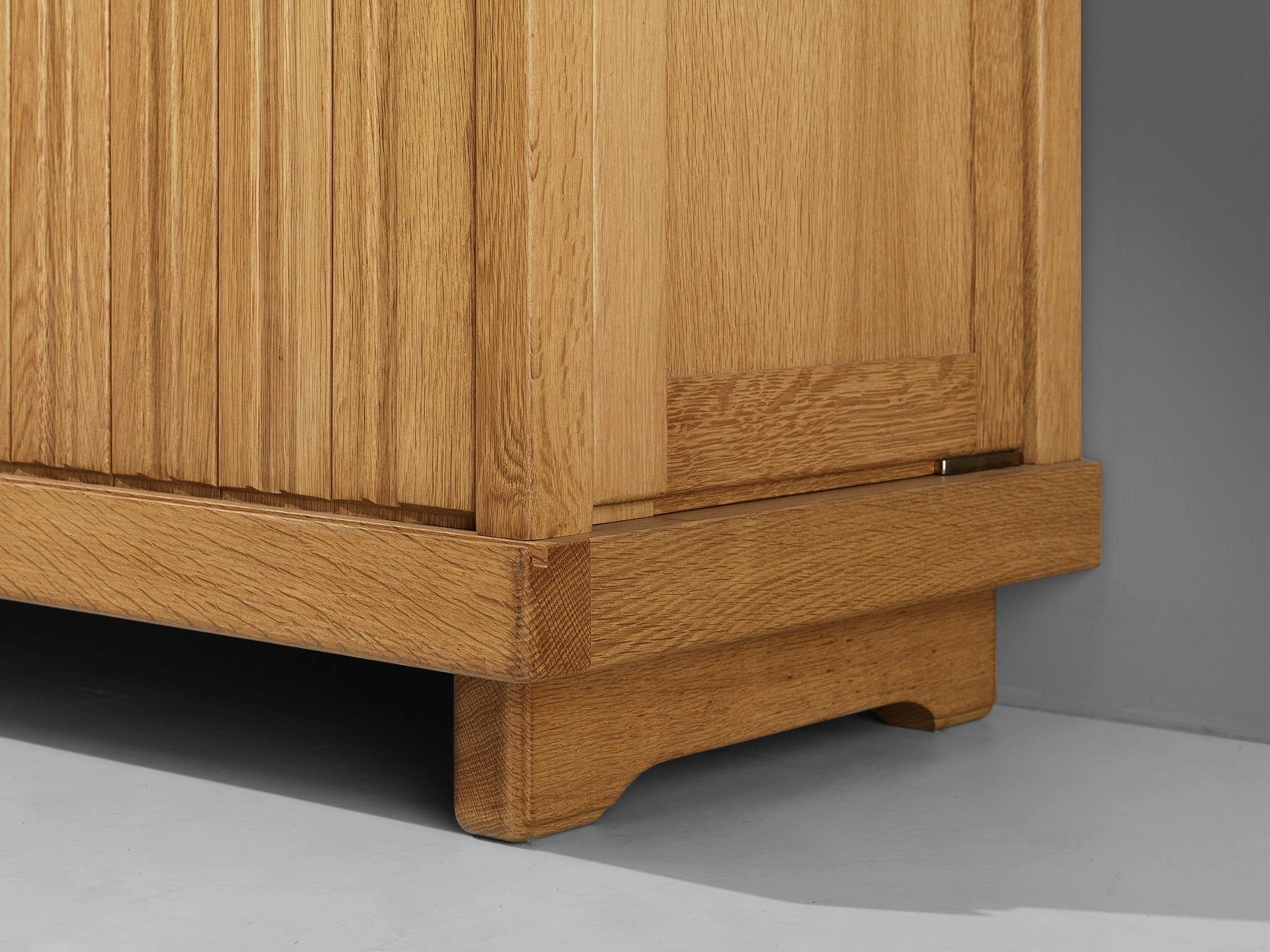Guillerme & Chambron Large Highboard in Oak with Carved Doors