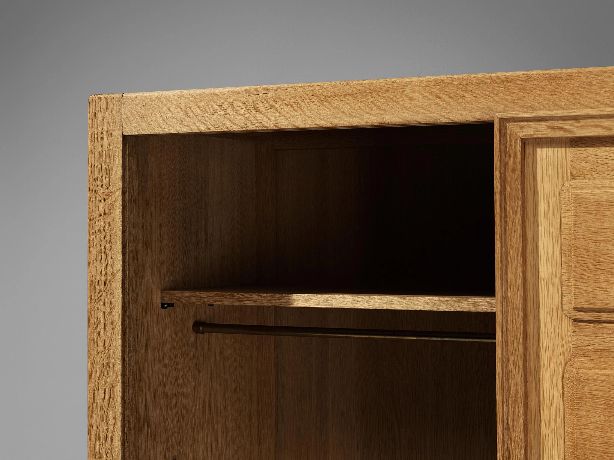 Guillerme & Chambron Large Highboard in Oak with Carved Doors