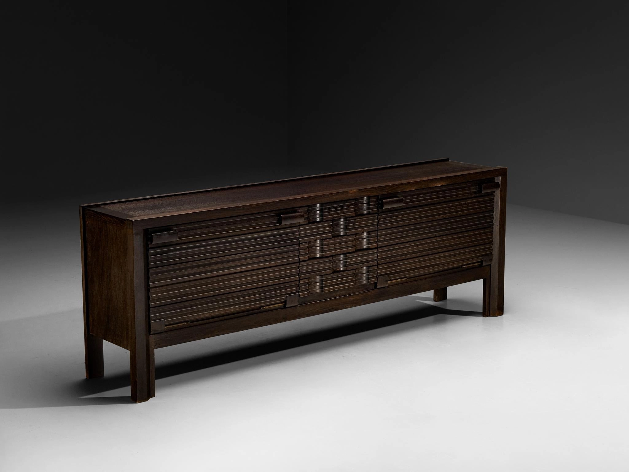 Guillerme & Chambron Sideboard in Black Lacquered Oak storage cabinet,organizer,furniture storage