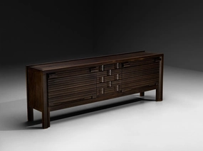 Guillerme & Chambron Sideboard in Black Lacquered Oak storage cabinet,organizer,furniture storage