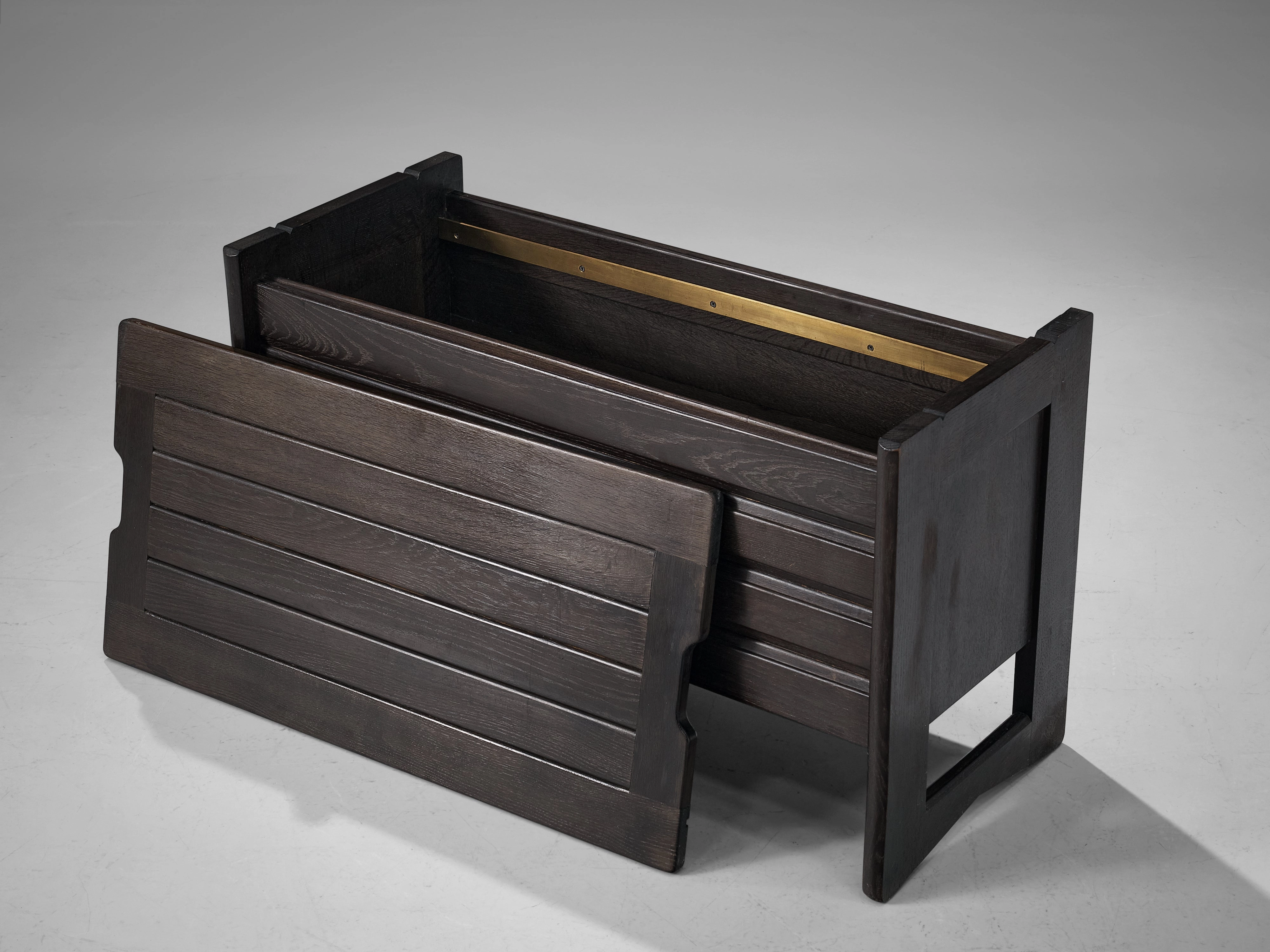 Guillerme & Chambron Trunk or Side Bench in Black Oak