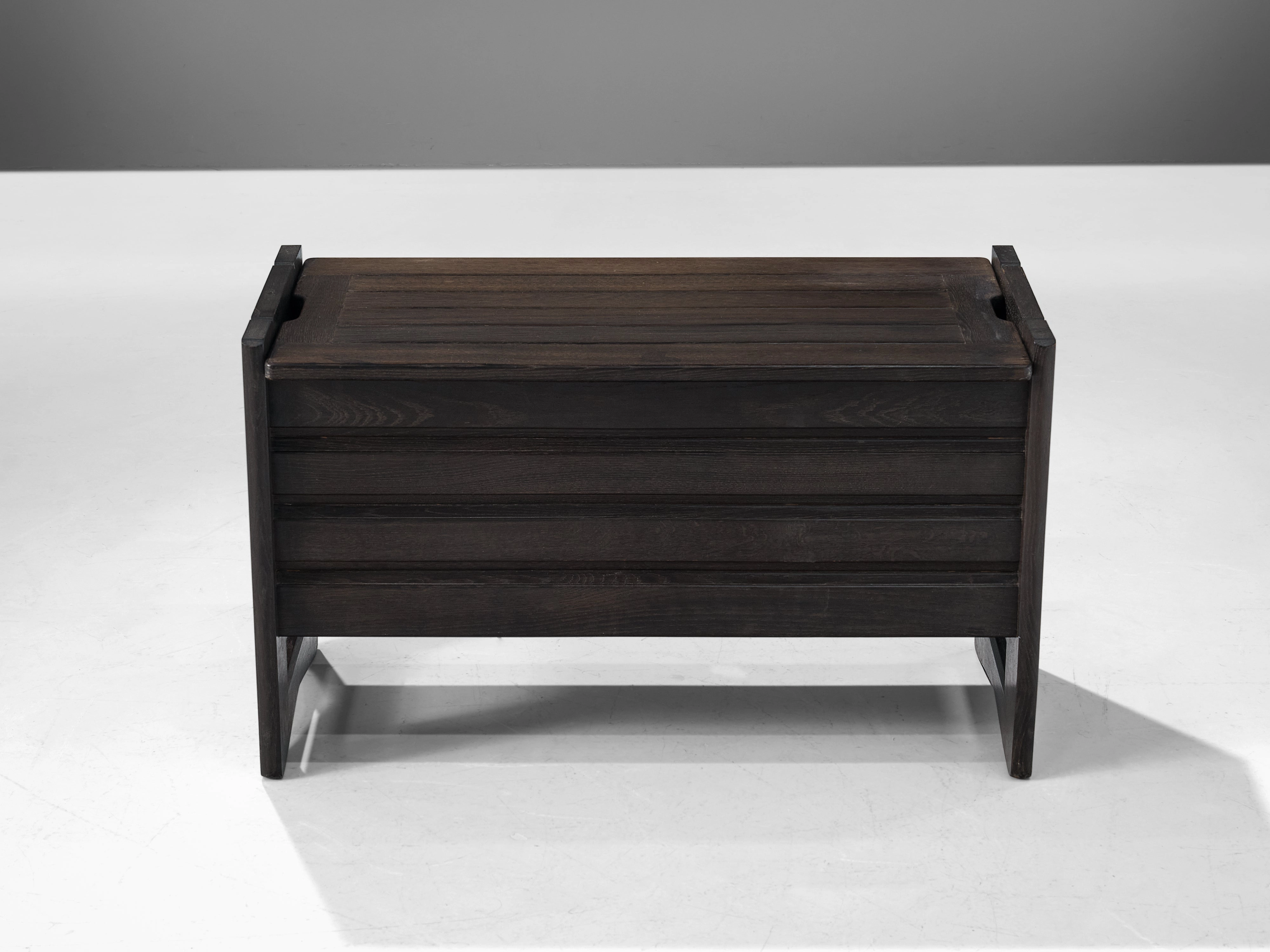Guillerme & Chambron Trunk or Side Bench in Black Oak