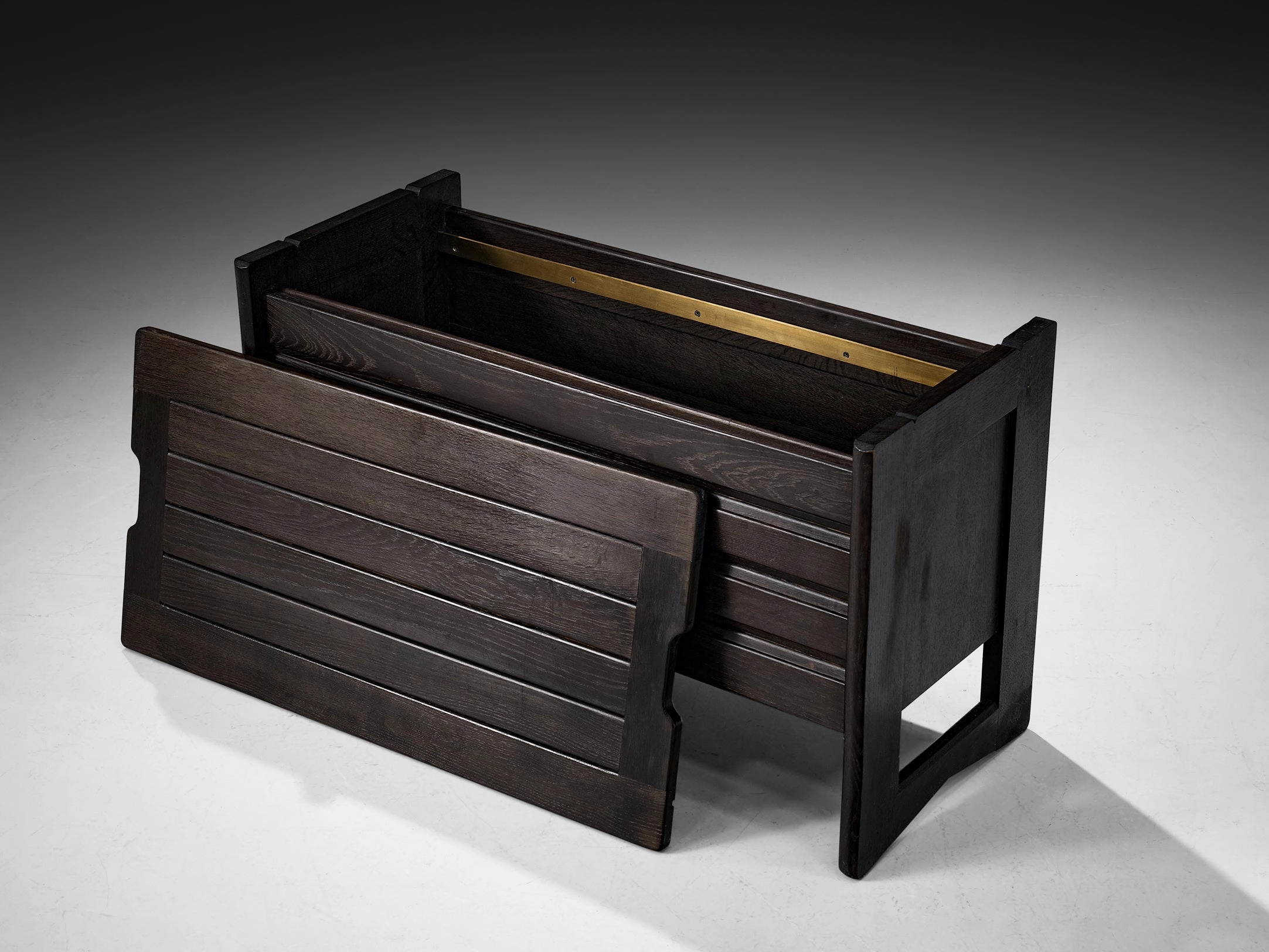 Guillerme & Chambron Trunk or Side Bench in Black Oak