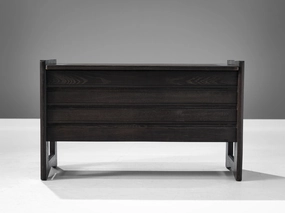 Guillerme & Chambron Trunk or Side Bench in Black Oak storage cabinet,organizer,furniture storage