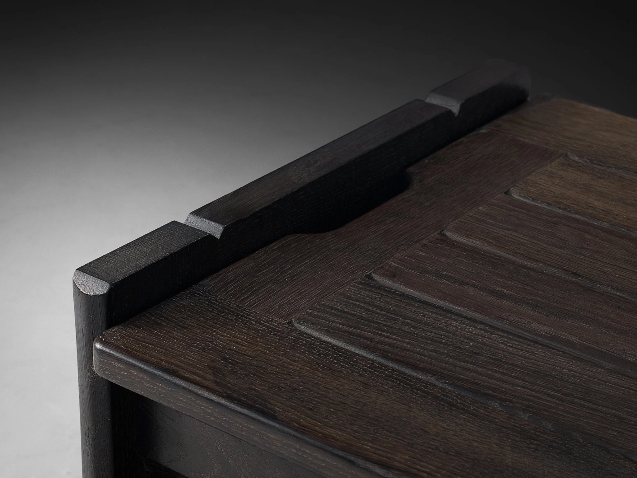 Guillerme & Chambron Trunk or Side Bench in Black Oak